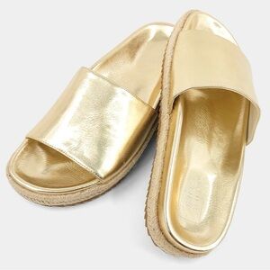 Shu Shop Cristana gold slip on sandals